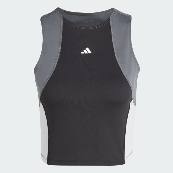 Siyah TECHFIT Colorblock Training Crop Tank Top