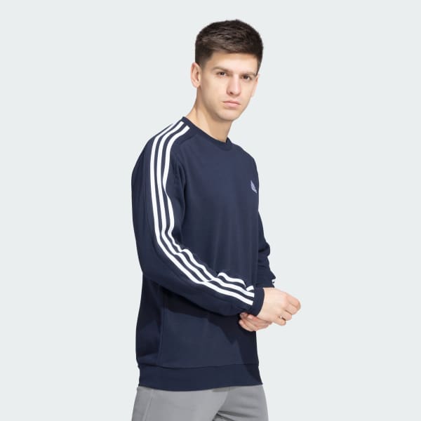 Blue 3 Stripes Full Sleeves Training Sweatshirt