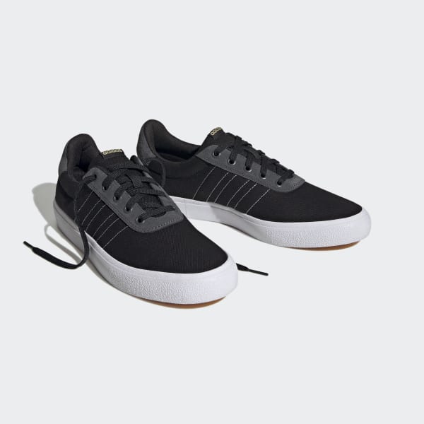 Schwarz Vulc Raid3r Lifestyle Skateboarding 3-Streifen Schuh