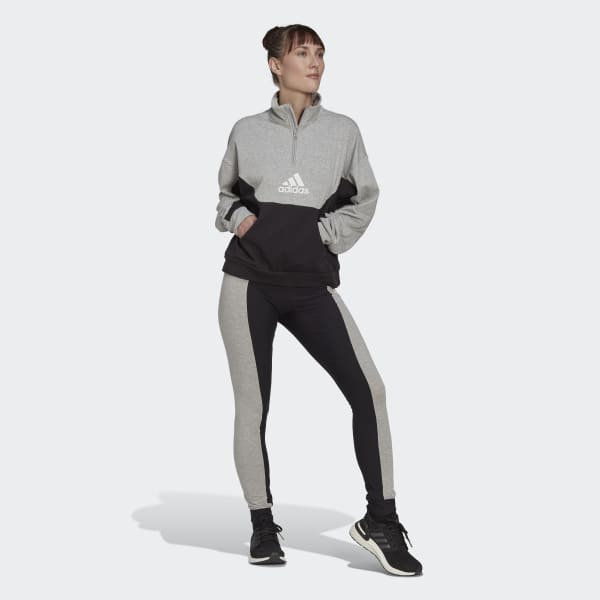 Black Half-Zip and Tights Tracksuit DI478