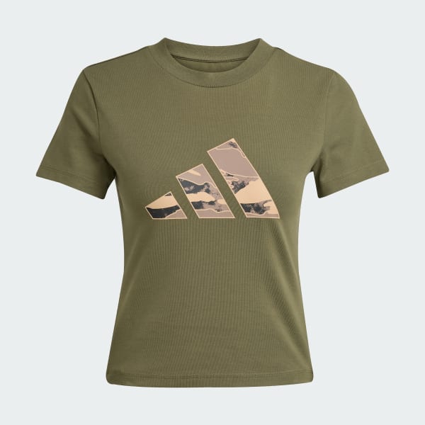 Verde Playera Corta Graphic Camo