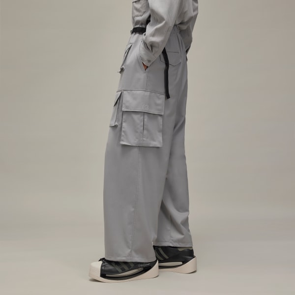 Grey Y-3 Refined Wool Cargo Pants