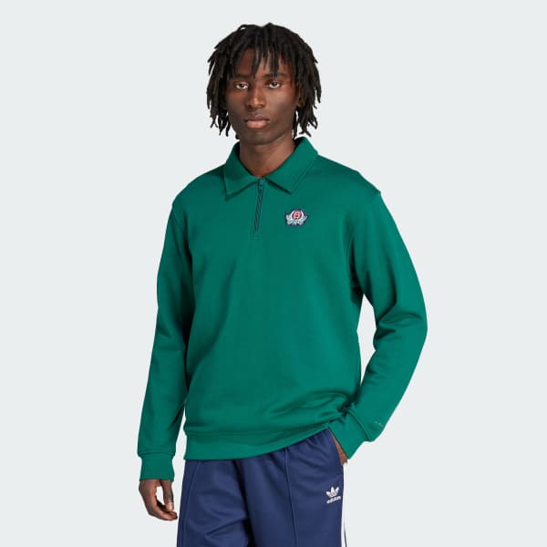 adidas Varsity Loose Yarım Boy Fermuar - Yeşil | adidas Türkiye