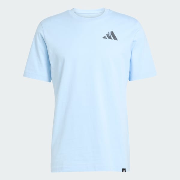 สีน้ำเงิน เสื้อยืดพิมพ์ลาย Yay Sports Verbiage
