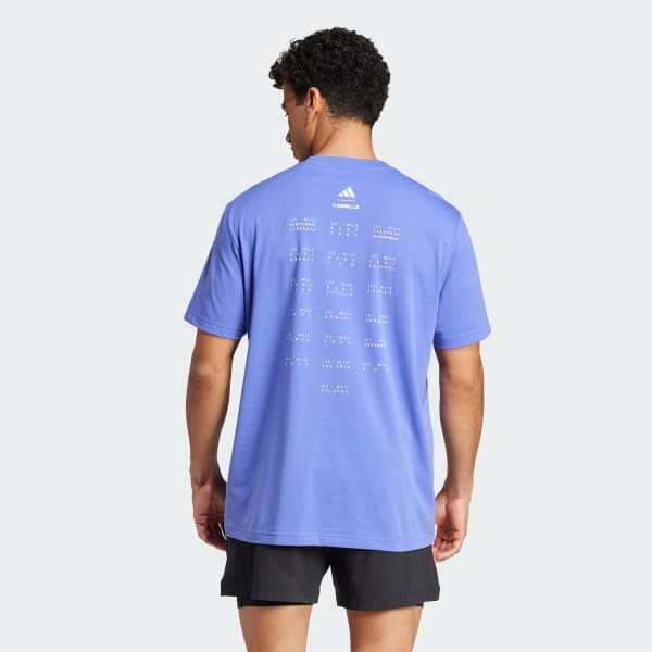 ブルー Les Mills プログラム グラフィック半袖Tシャツ