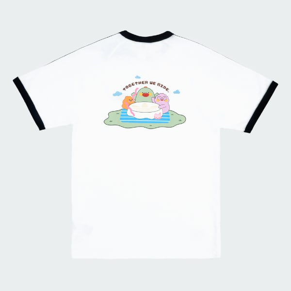 White adidas 3S TEE x DMEOW