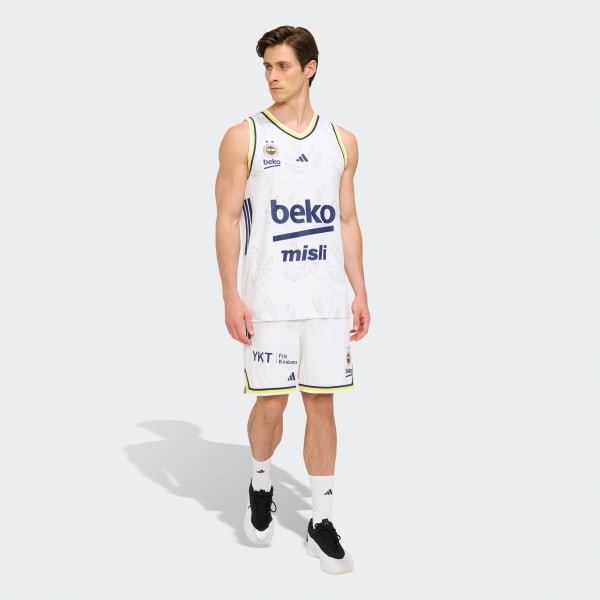 Beyaz Fenerbahçe Basketbol 25/26 Antrenman Erkek Şortu