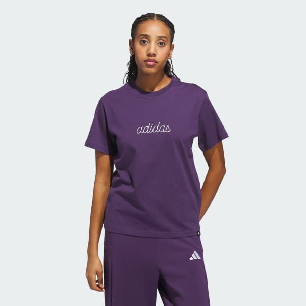 adidas Cozy Holiday Graphic Tee - Purple | Free Shipping with