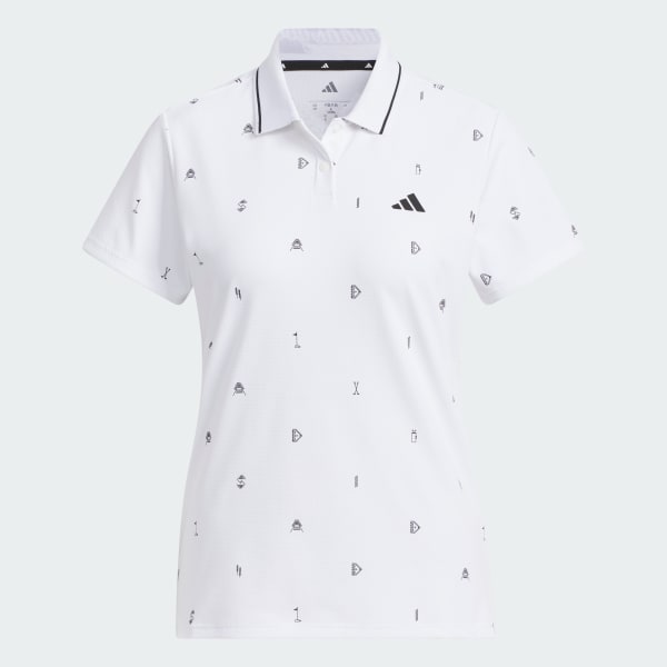 สีขาว เสื้อแขนสั้นลายโมโนแกรม CLIMACOOL