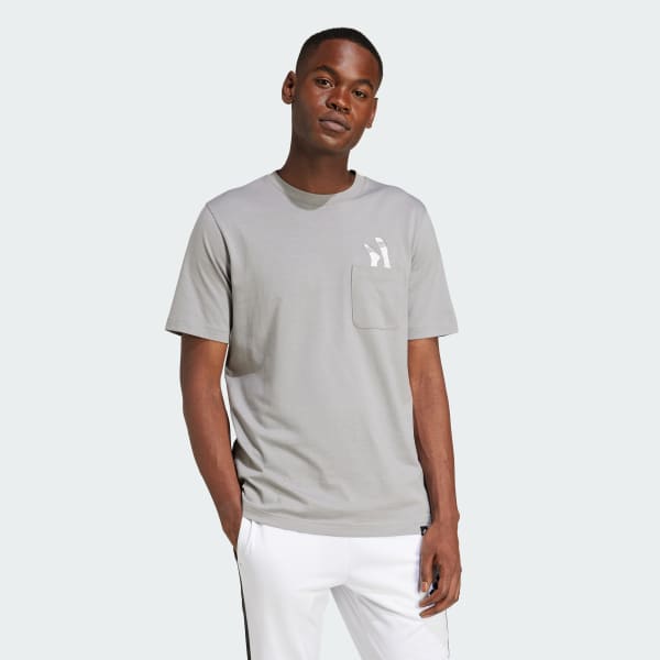 Grey Lounge Slides Graphic Pocket Tee