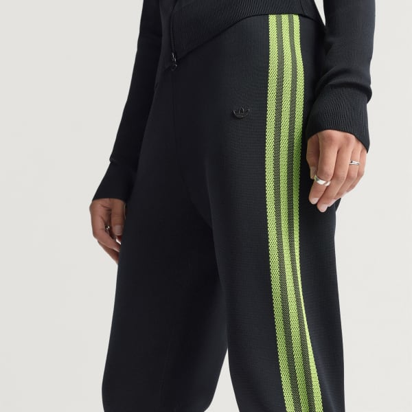 สีดำ กางเกงแทรคแบบถัก