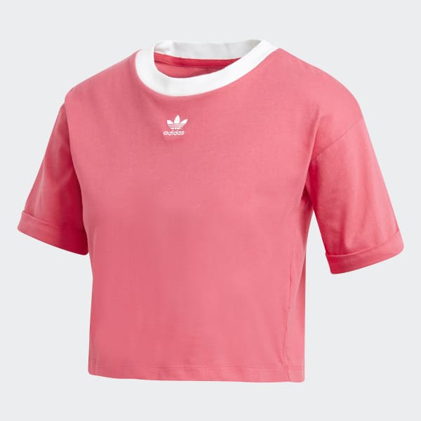 adidas crop top pink
