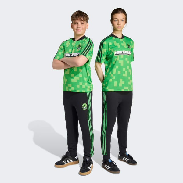 Czerń Spodnie młodzieżowe adidas Originals X Minecraft