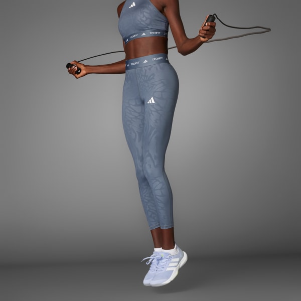 Siyah TECHFIT Printed 7/8 Tayt