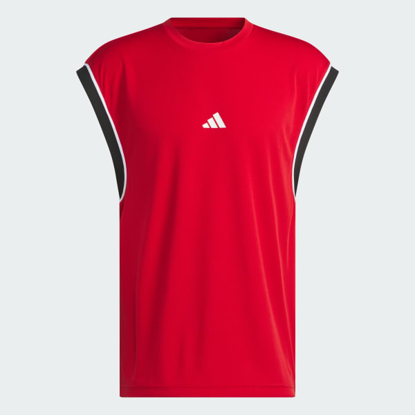 Rosso Canotta da basket adidas All-World Sleeveless