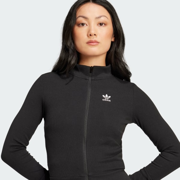 ★adidas originals★W ESSENTIAL RIB FULL ZIP TRACK TOP★ adidas Originals Women's Essentials Ribbed Full-Zip Track