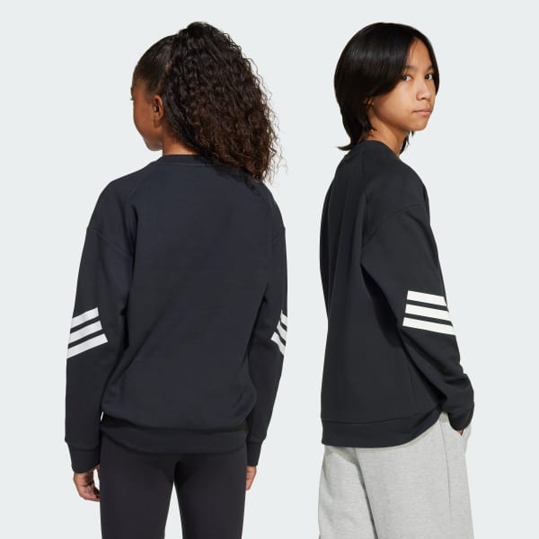 Black Future Icons 3-Stripes Sweatshirt Kids