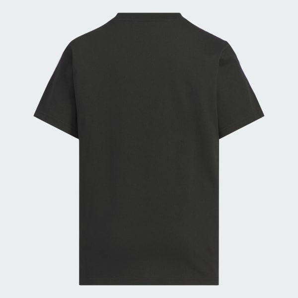 ブラック キッズ エッセンシャルズ プラス レギュラーフィット スリーストライプス半袖Tシャツ