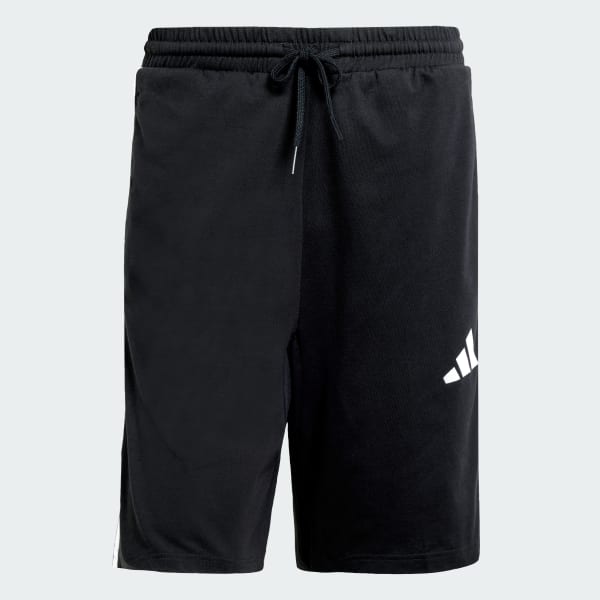 Preto Shorts Malha Simples Essential Três Listras 10-Inch