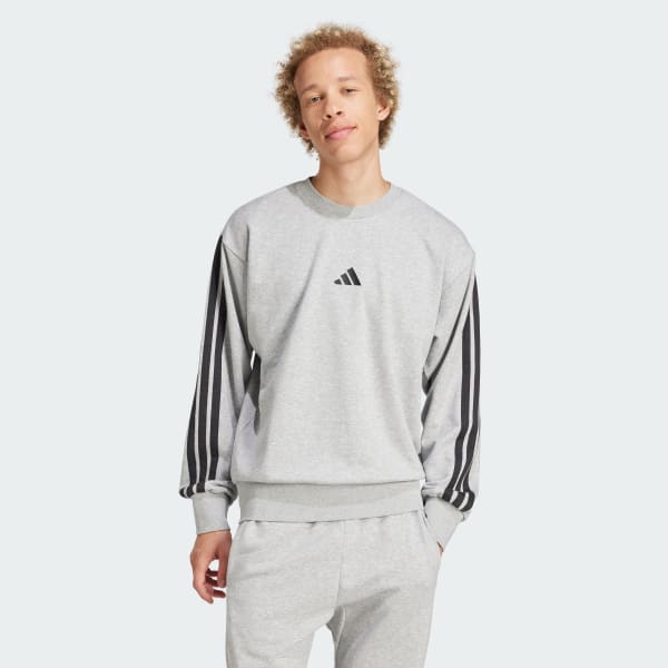 Γκρι Essentials 3-Stripes French Terry Sweatshirt