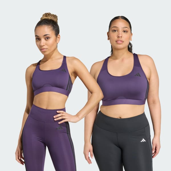 Violeta Top Deportivo de soporte medio Powerreact Train con las 3 Franjas