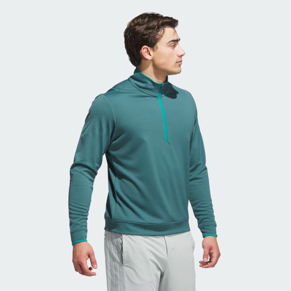 Verde Camisola Leve de Meio-fecho