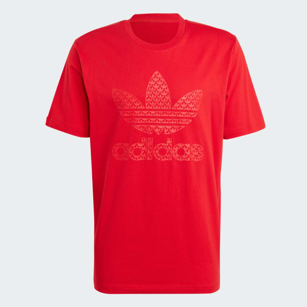 Rojo Polo Monograma Estampada