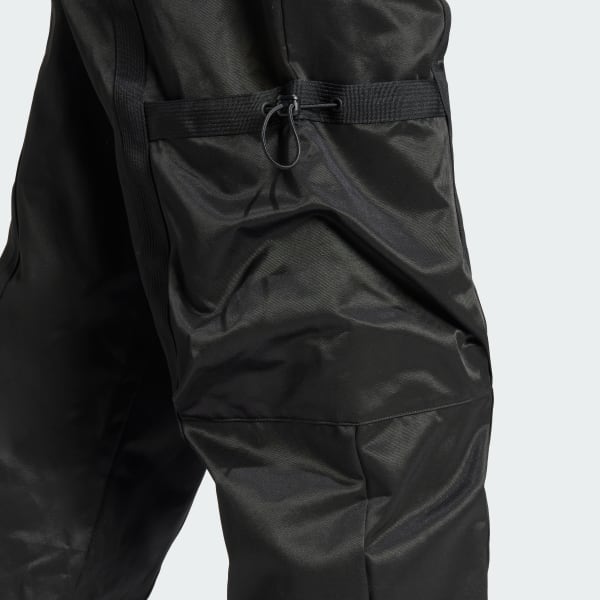 超極太 adidas originals L バギーフレアカーゴパンツ ブラック アディダス プレミアム バケットカーゴパンツ - ブラック