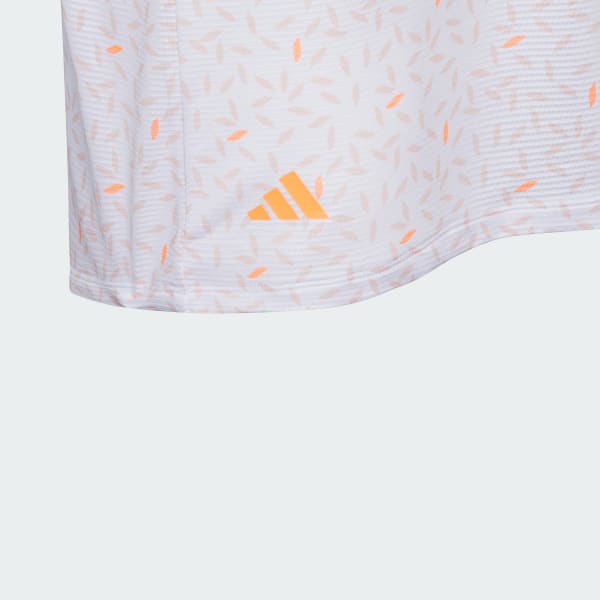 White GIRLS SHORT SLEEVE PRINTED POLO SHIRT