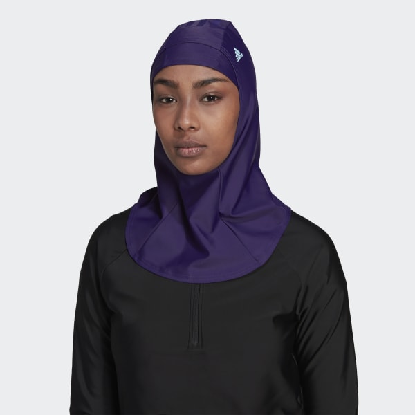 Fioletowy 3-Stripes Swim Hijab BH113