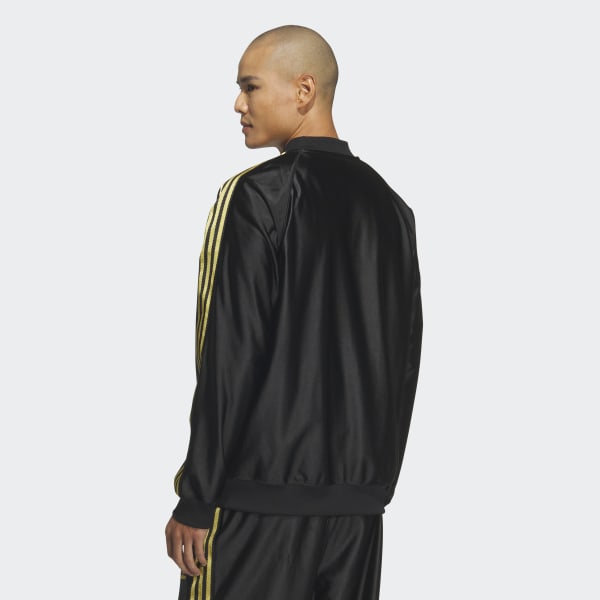 【50周年モデル】アディダス セットアップ 上下 刺繍ロゴ ATP型 黒 金 M 00s adidasアディダス トレフォイル ロゴ刺繍 トラック