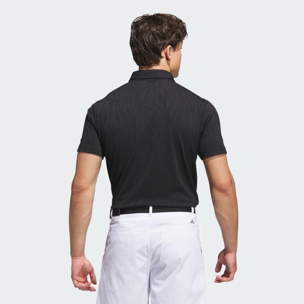 Hitam Kaos Polo Go-to Textured