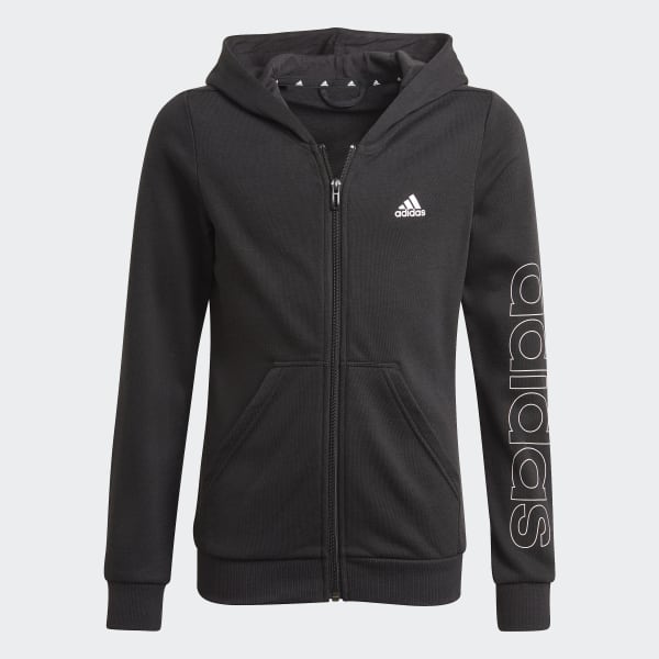 Svart adidas Essentials Full-Zip hettejakke