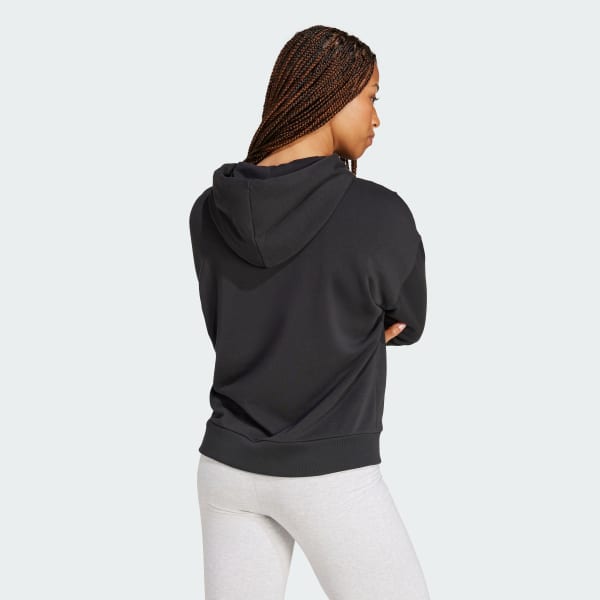 noir Sweat-shirt à capuche French terry petit logo Essentials