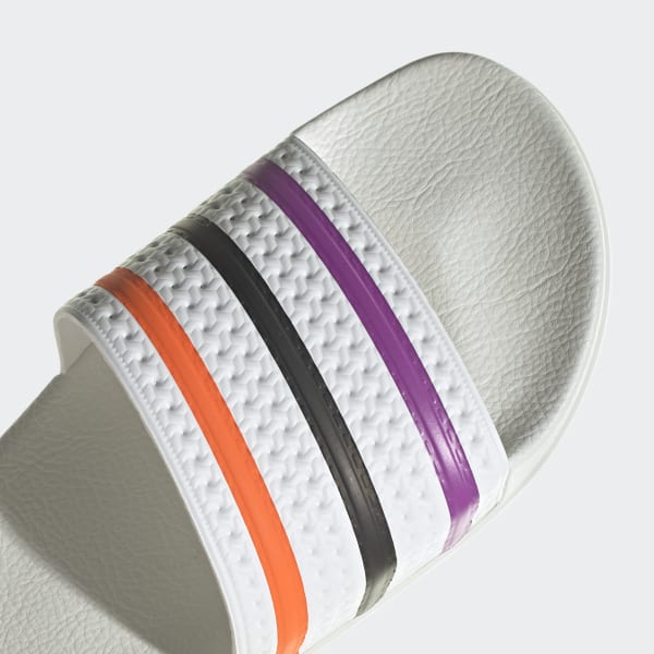 Adidas adilette slides white online
