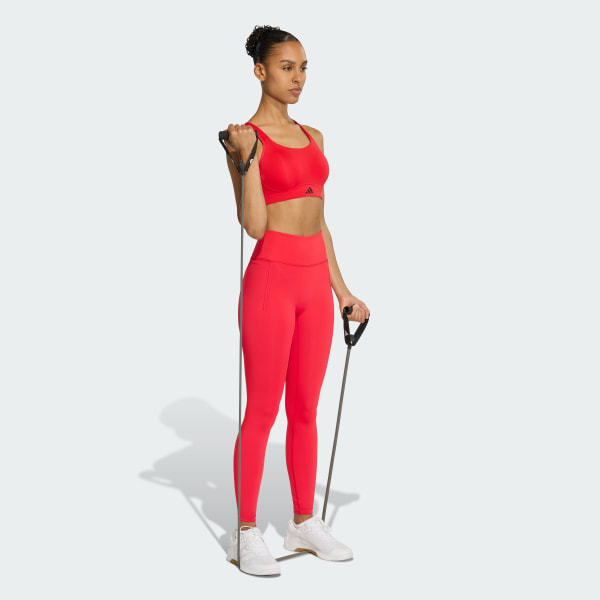 Red Optime Workout High Support Bra