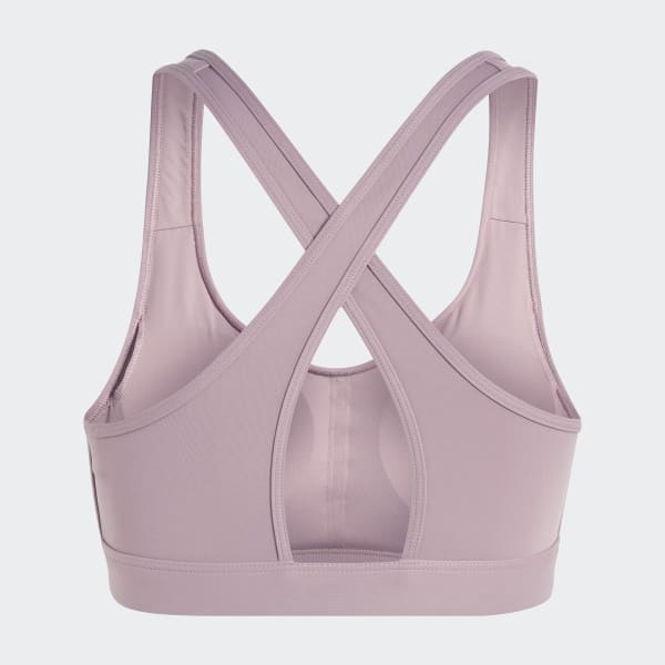 Μωβ PowerReact Train Medium-Support Bra