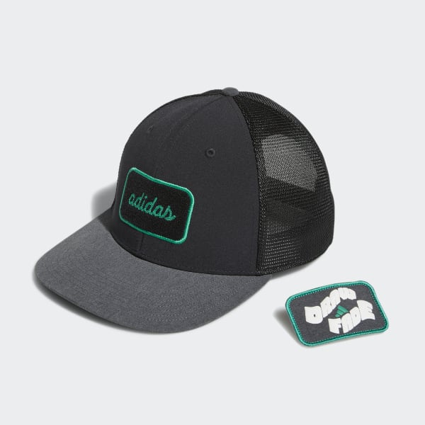 Black Two-in-One Hat With Removable Patch