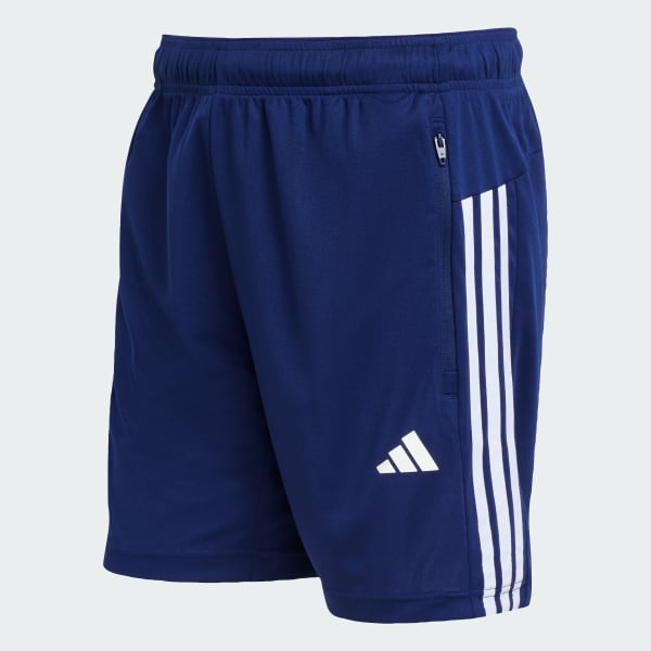 Blue WORKOUT ESSENTIALS BASE 3-STRIPES PIQUE SHORT 7inch
