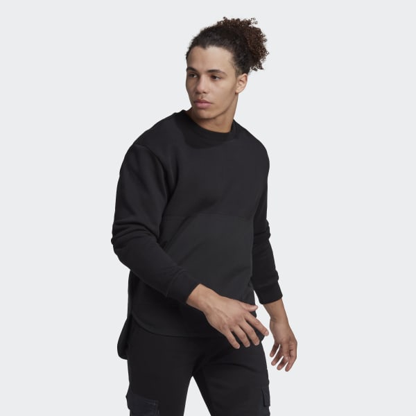 Fleece Woven Crew Sweatshirt