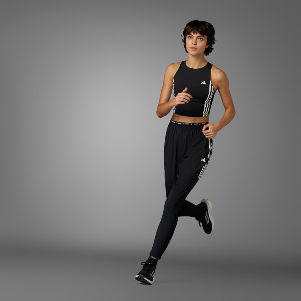 สีดำ กางเกงขายาว Own the Run 3-Stripes