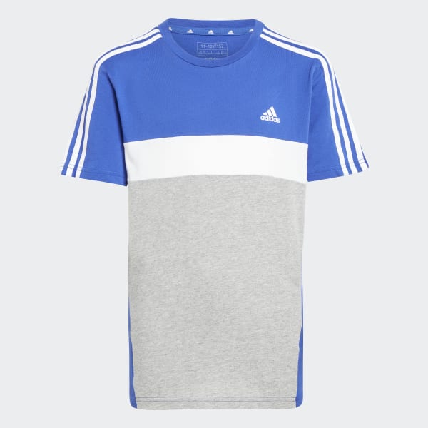 Blue Tiberio 3-Stripes Colorblock Cotton Tee Kids