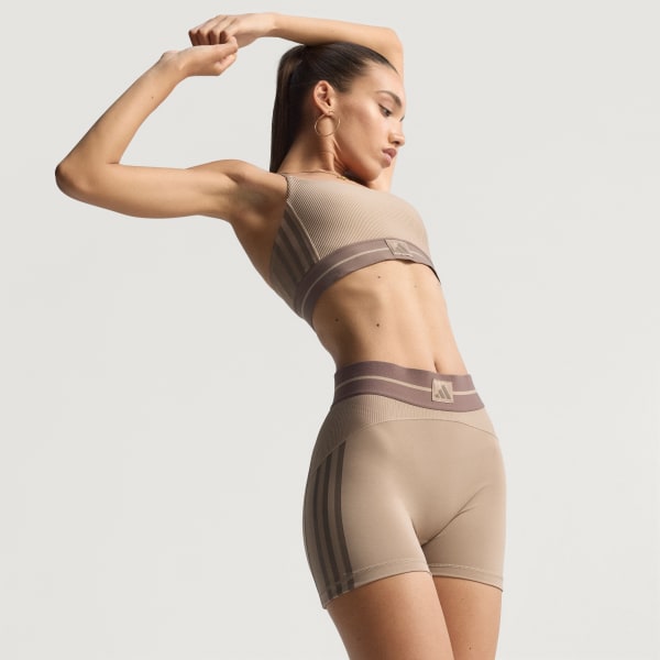 Brun Hyperglam Rib 4 korte tights