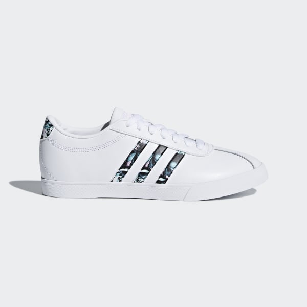 adidas white courtset floral stripe trainers