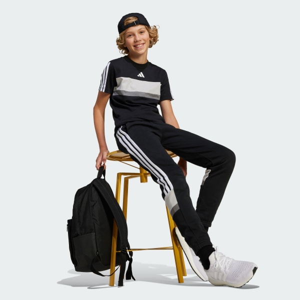 Negro Playera para niños Seasonal Essentials Tiberio con 3 Franjas