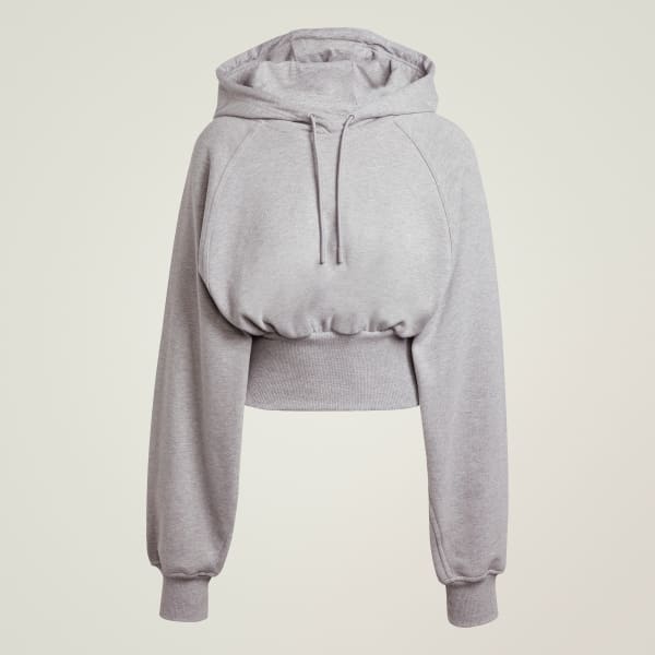 本日限定S mid-sleeve hoodie cropped adidas by Stella McCartney Cropped Hoodie - Grey | adidas Türkiye