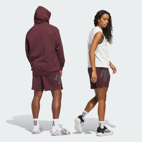 Bordo adidas Basketball Spacer Şort (Unisex)