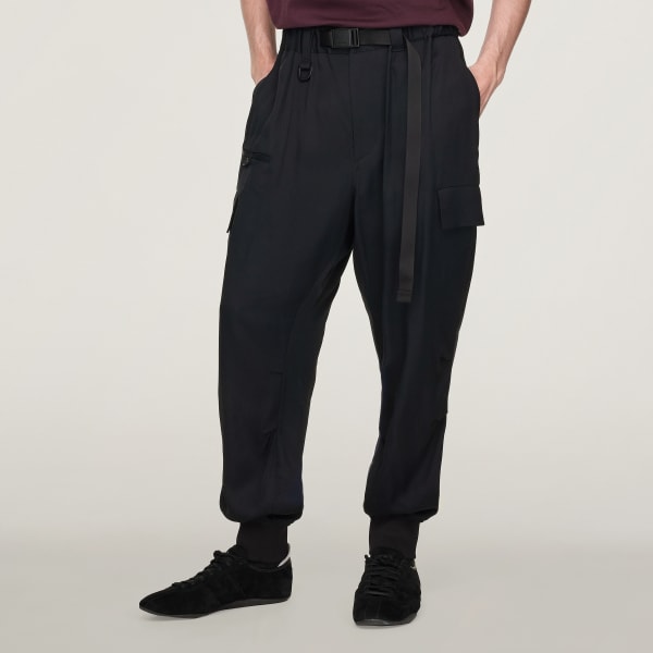 Siyah Y-3 Rayon Twill Cuffed Pantolon