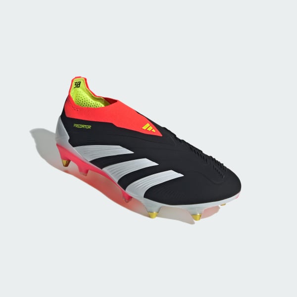 Svart Predator Elite Laceless Soft Ground Fotballsko