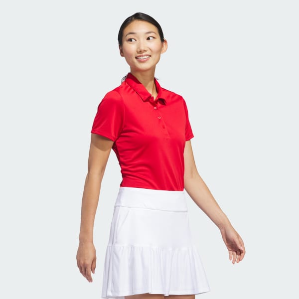 rood Solid Performance Poloshirt met Korte Mouwen